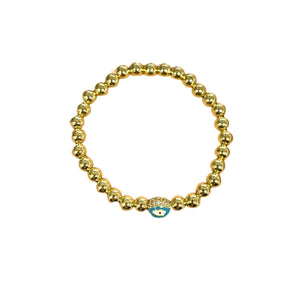 Evil Eye Golden Ball Charm Bracelet