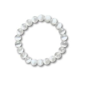 Crystal Healing Beaded Bracelet, Selenite