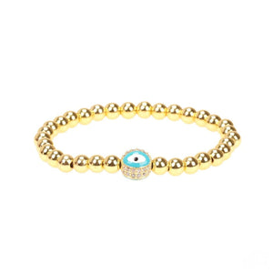 Evil Eye Golden Ball Charm Bracelet