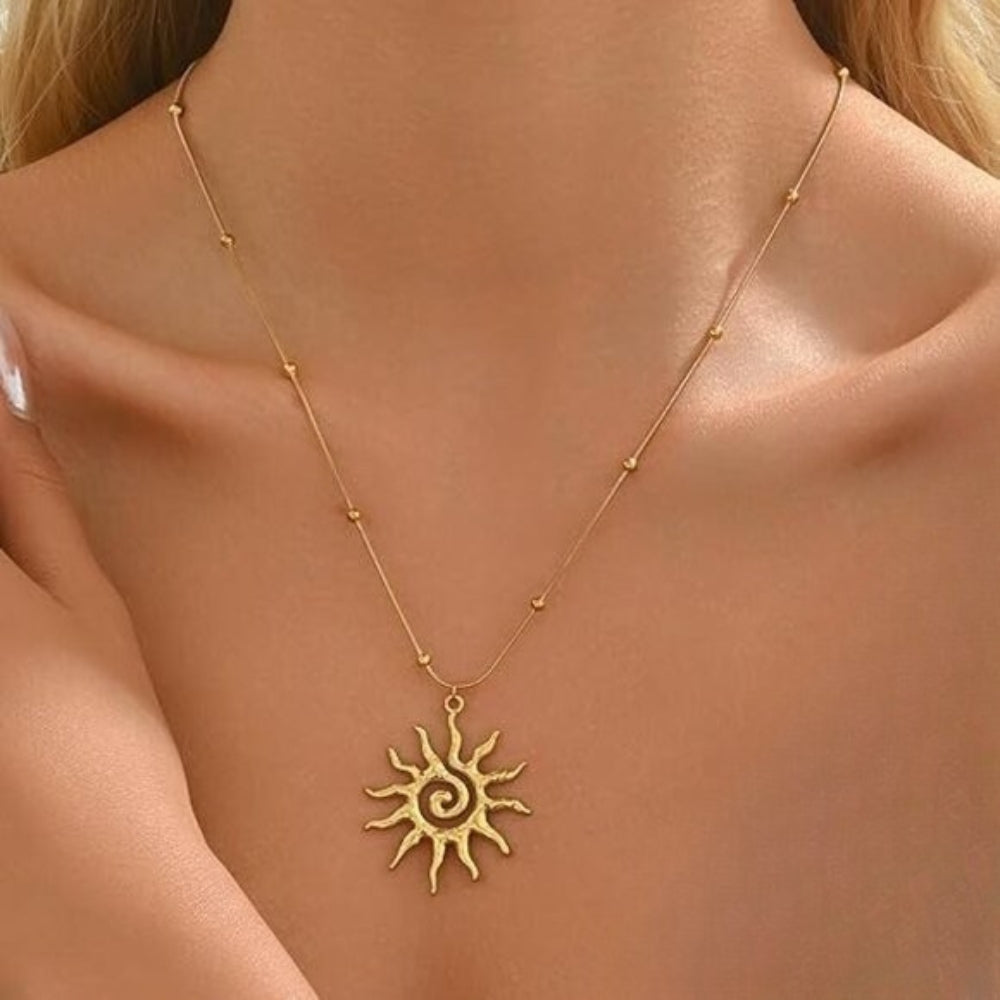 Vortex Sun Pendant Necklace