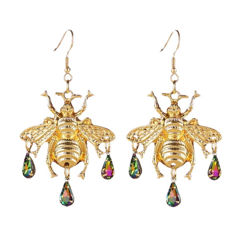 Vintage Cicada Gem Earrings - Prismatic