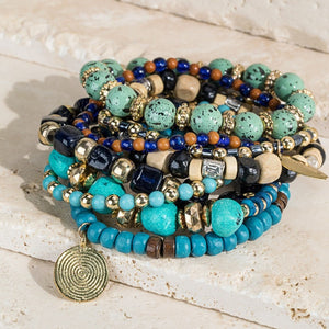 Bohemian Stacking Bracelet Set - Turquoise