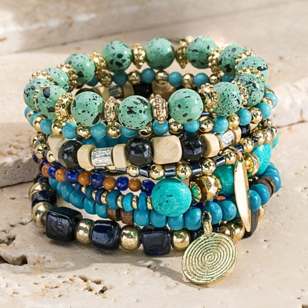 Bohemian Stacking Bracelet Set - Turquoise