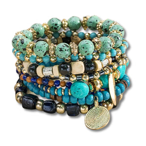 Bohemian Stacking Bracelet Set - Turquoise