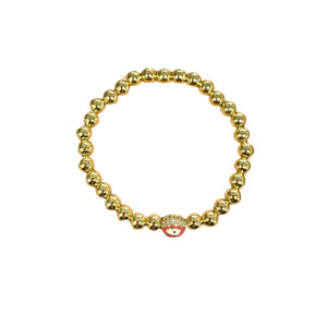 Evil Eye Golden Ball Charm Bracelet