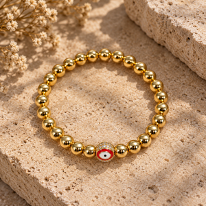 Evil Eye Golden Ball Charm Bracelet