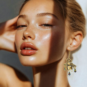 Vintage Cicada Gem Earrings