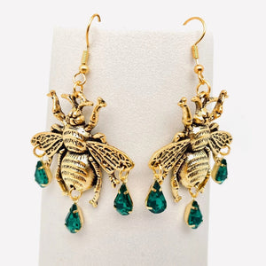 Vintage Cicada Gem Earrings