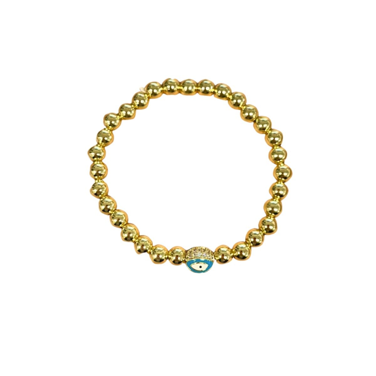 Evil Eye Golden Ball Charm Bracelet