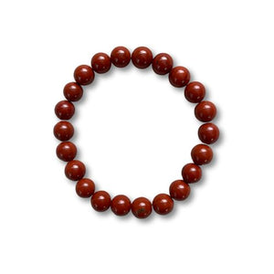 Crystal Healing Beaded Bracelet, Red Jasper