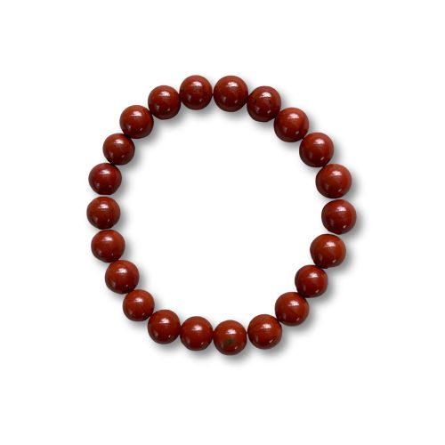Crystal Healing Beaded Bracelet, Red Jasper