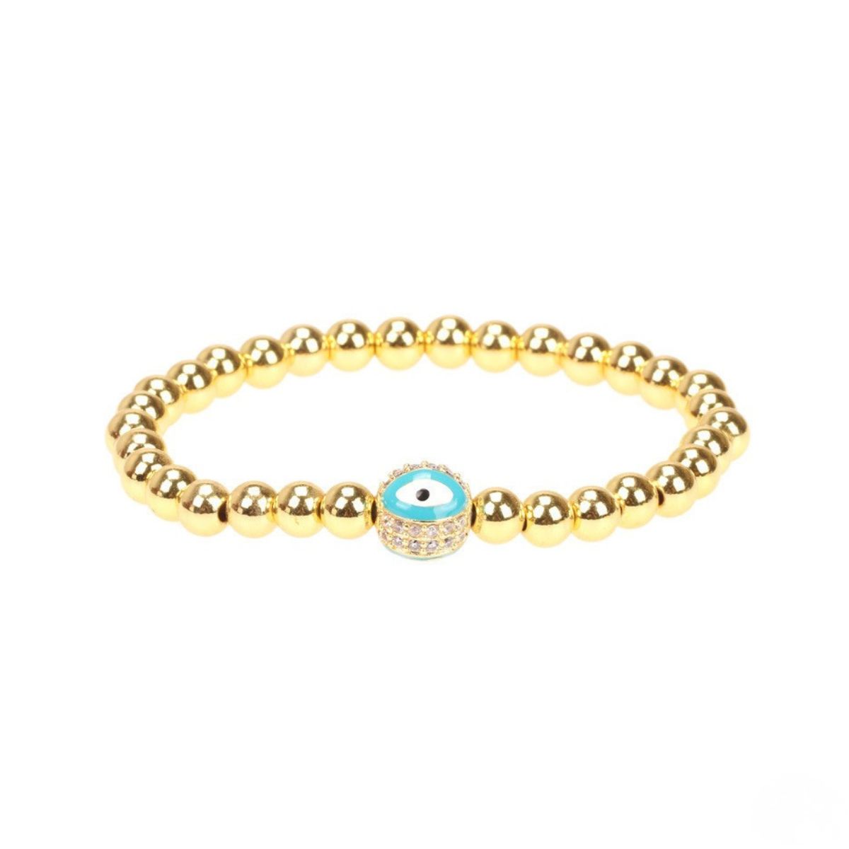 Evil Eye Golden Ball Charm Bracelet