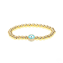 Evil Eye Golden Ball Charm Bracelet