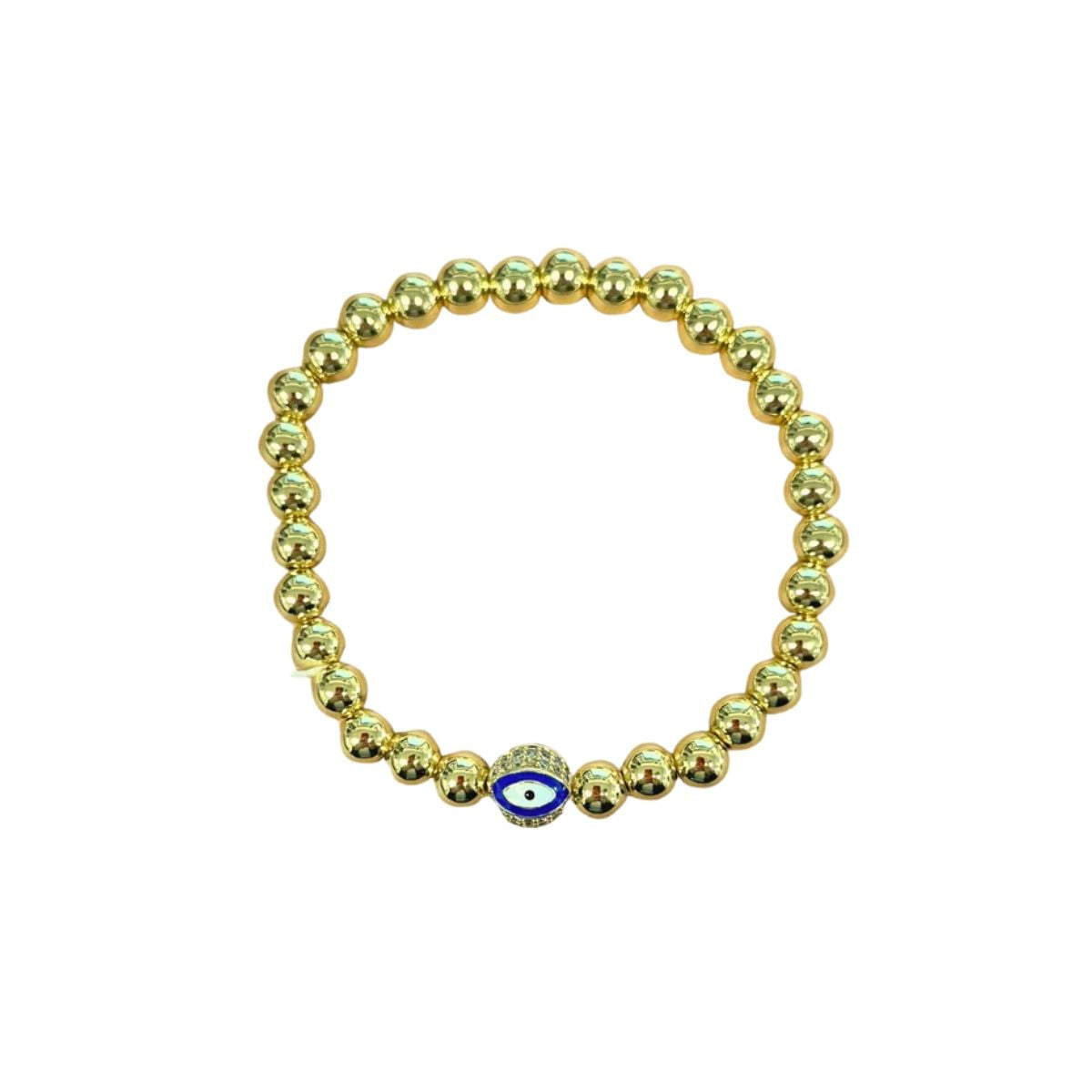 Evil Eye Golden Ball Charm Bracelet