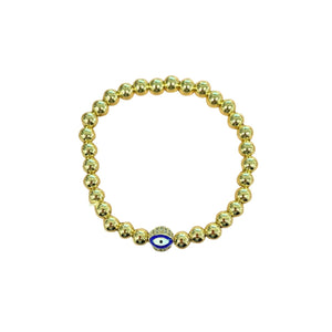Evil Eye Golden Ball Charm Bracelet