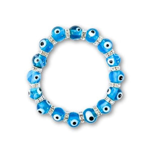 Evil Eye Beaded Bracelets - Aqua