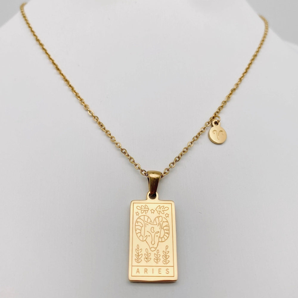 Zodiac Constellation Pendant Necklaces - Aries