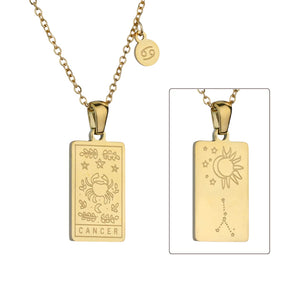 Zodiac Constellation Pendant Necklaces - Cancer