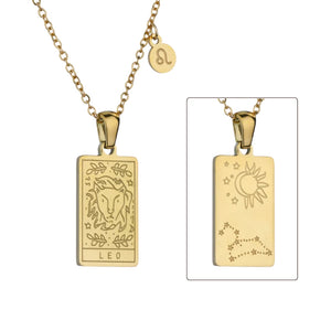 Zodiac Constellation Pendant Necklaces - Leo