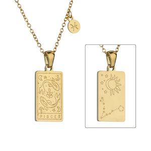 Zodiac Constellation Pendant Necklaces - Pisces