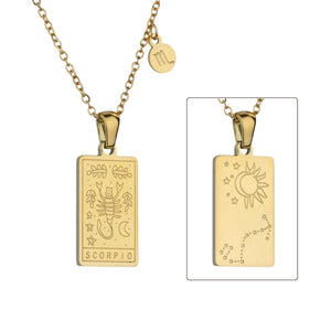 Zodiac Constellation Pendant Necklaces - Scorpio