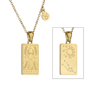 Zodiac Constellation Pendant Necklaces - Taurus