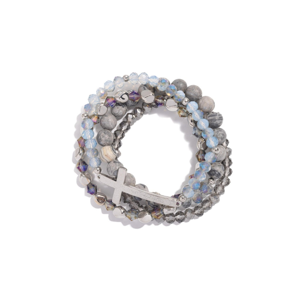 Healing Cross 4 Stack Bracelets - Cool Jasper