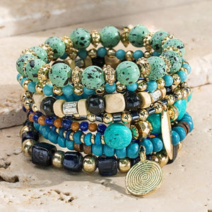Bohemian Stacking Bracelet Set - Turquoise