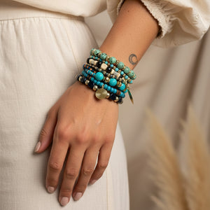 Bohemian Stacking Bracelet Set - Turquoise
