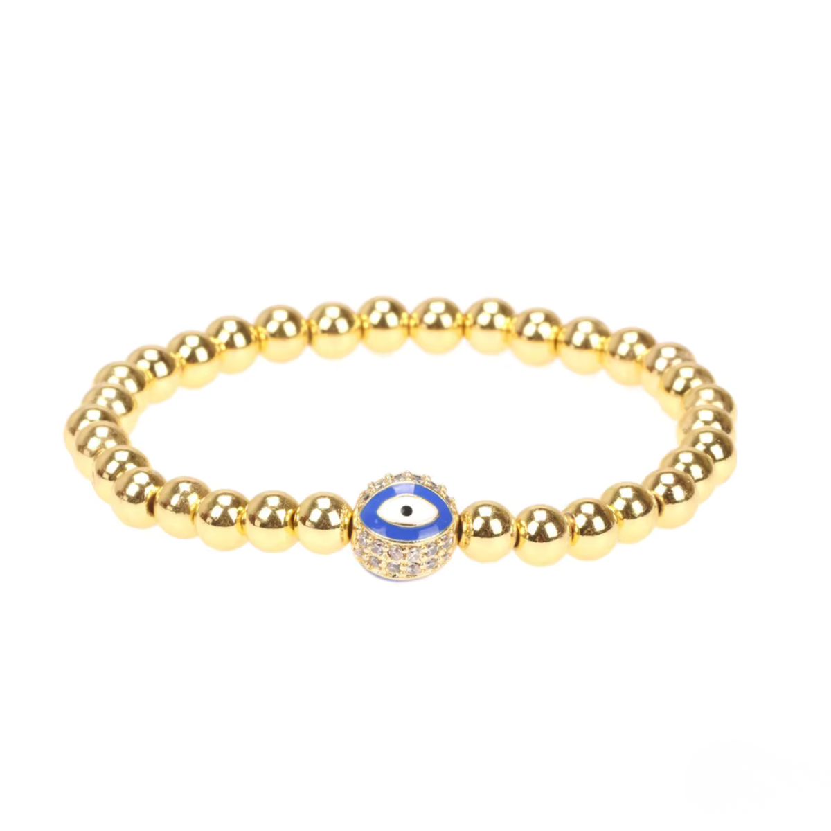 Evil Eye Golden Ball Charm Bracelet