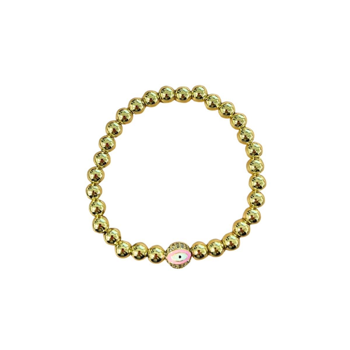 Evil Eye Golden Ball Charm Bracelet