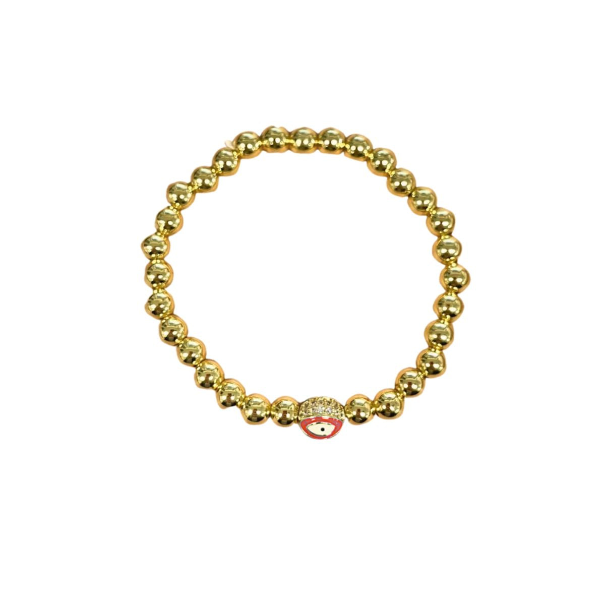 Evil Eye Golden Ball Charm Bracelet