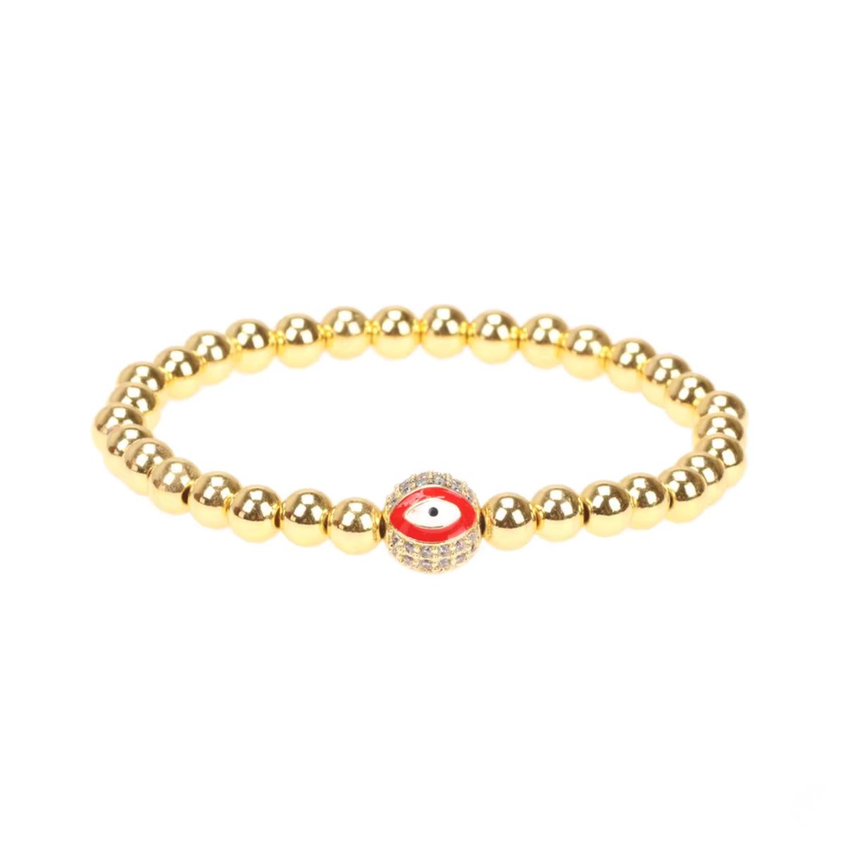 Evil Eye Golden Ball Charm Bracelet