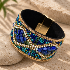 Boho Sparkle Magnetic Cuff Bracelet