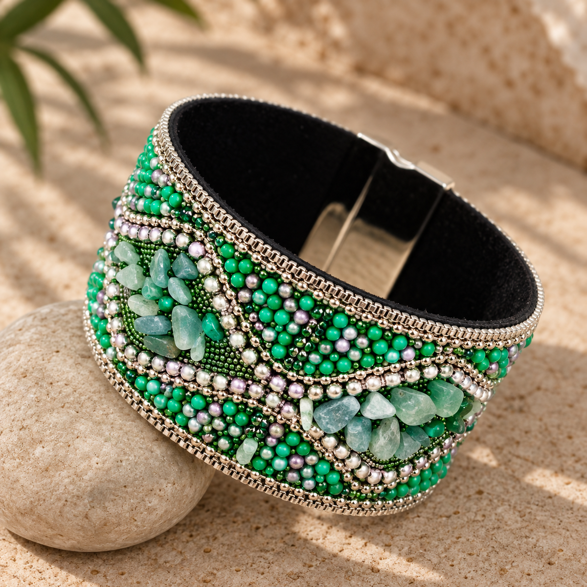 Boho Sparkle Magnetic Cuff Bracelet