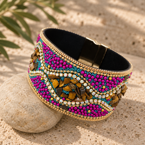 Boho Sparkle Magnetic Cuff Bracelet