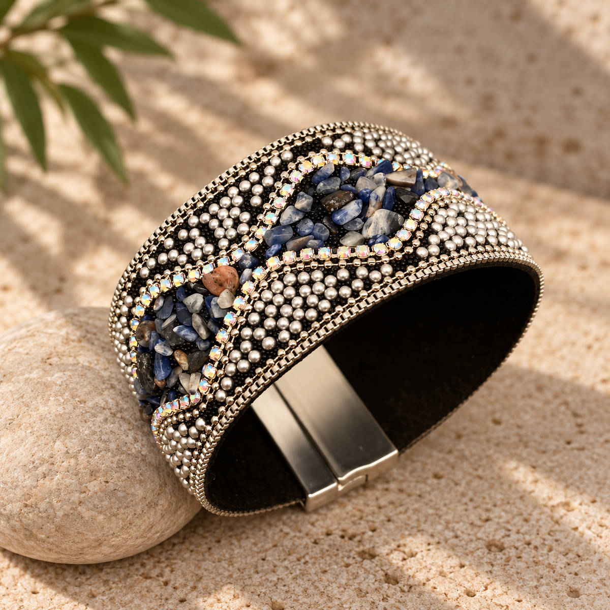 Boho Sparkle Magnetic Cuff Bracelet