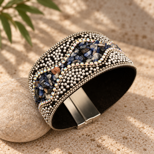 Boho Sparkle Magnetic Cuff Bracelet