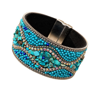 Boho Sparkle Magnetic Cuff Bracelet