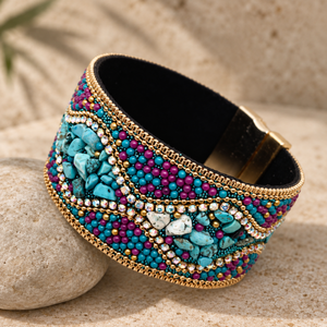 Boho Sparkle Magnetic Cuff Bracelet