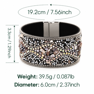 Boho Sparkle Magnetic Cuff Bracelet
