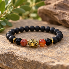 Buddha Black Obsidian Beaded Bracelets
