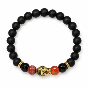 Buddha Black Obsidian Beaded Bracelets
