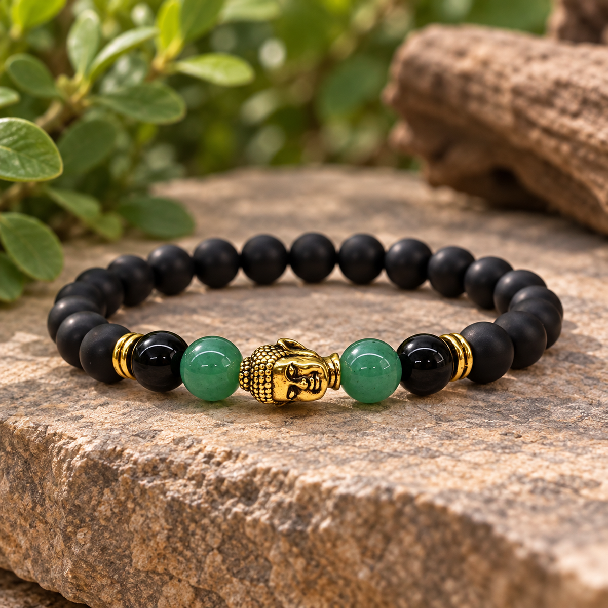 Buddha Black Obsidian Beaded Bracelets