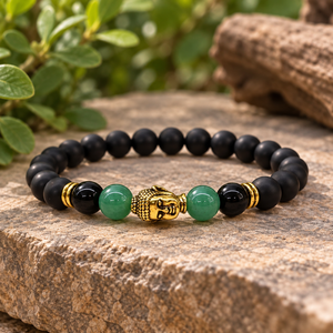 Buddha Black Obsidian Beaded Bracelets