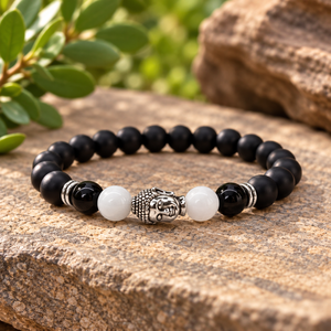 Buddha Black Obsidian Beaded Bracelets