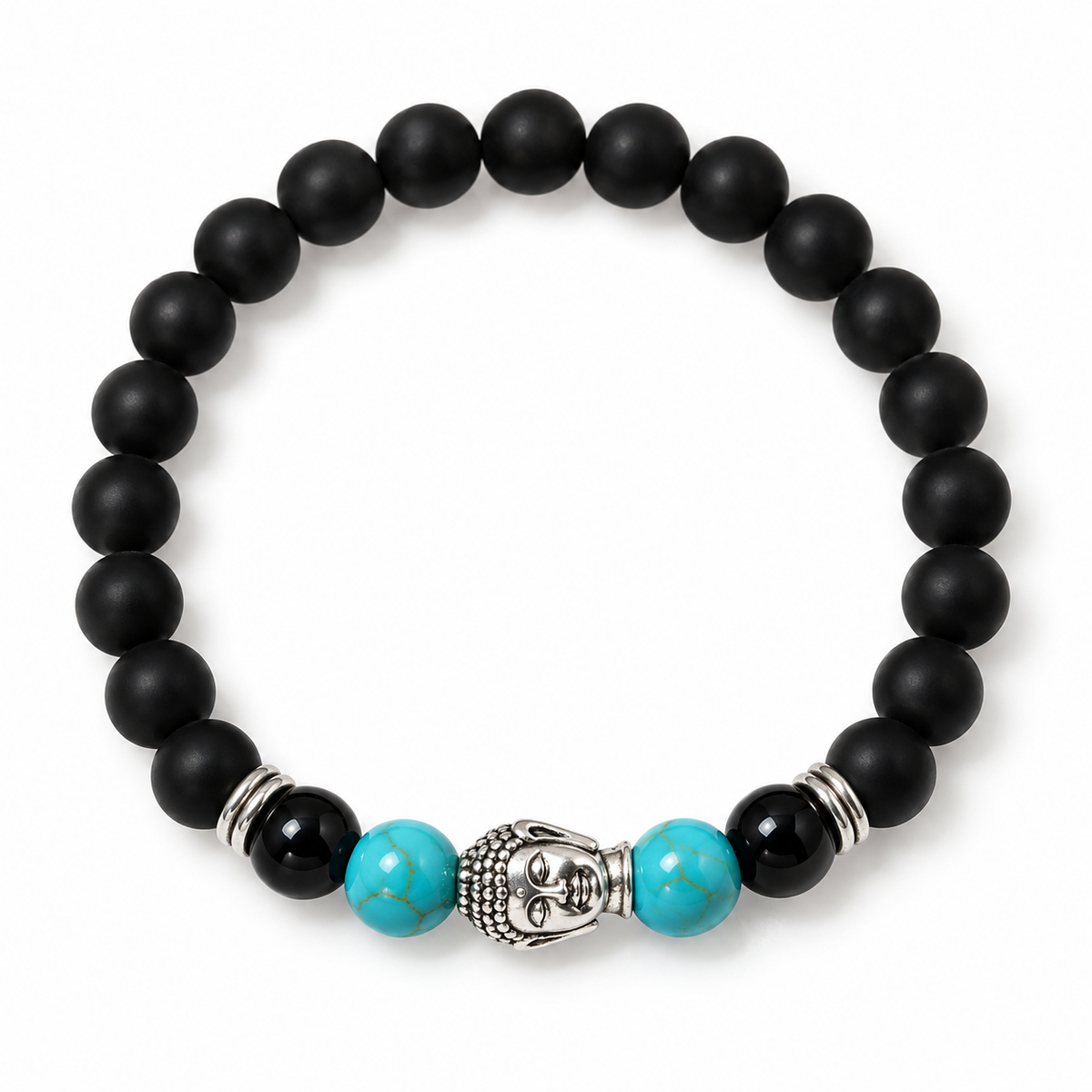 Buddha Black Obsidian Beaded Bracelets