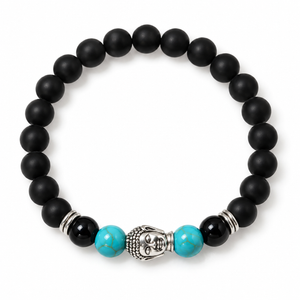 Buddha Black Obsidian Beaded Bracelets