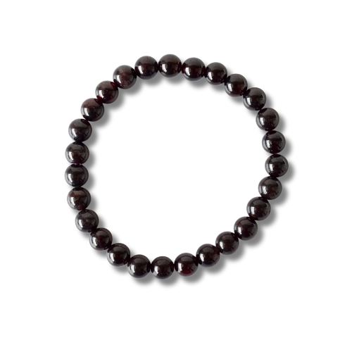 Crystal Healing Beaded Bracelet, Garnet