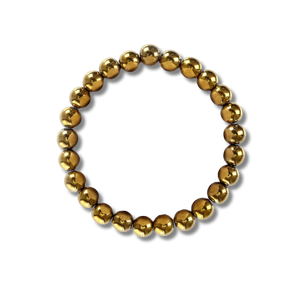 Crystal Healing Beaded Bracelet, Golden Hematite